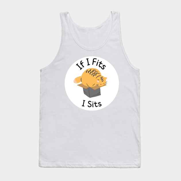 Cute Cat If I Fits I Sits Tank Top by FabDesign